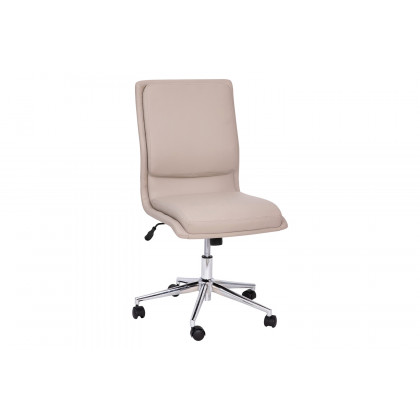 BLNK Madigan Mid-Back Armless Swivel Task Office Chair with and Adjustable Chrome Base - Taupe
