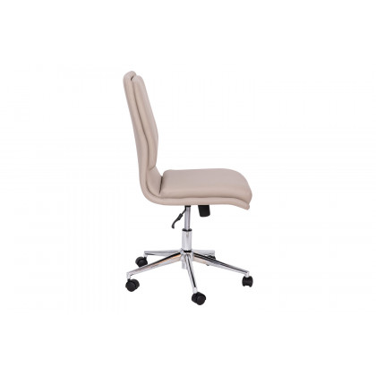 BLNK Madigan Mid-Back Armless Swivel Task Office Chair with and Adjustable Chrome Base - Taupe