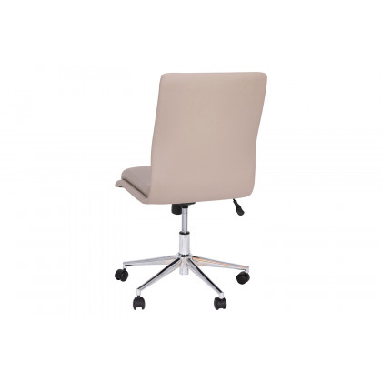 BLNK Madigan Mid-Back Armless Swivel Task Office Chair with and Adjustable Chrome Base - Taupe