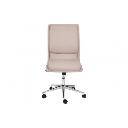 BLNK Madigan Mid-Back Armless Swivel Task Office Chair with and Adjustable Chrome Base - Taupe