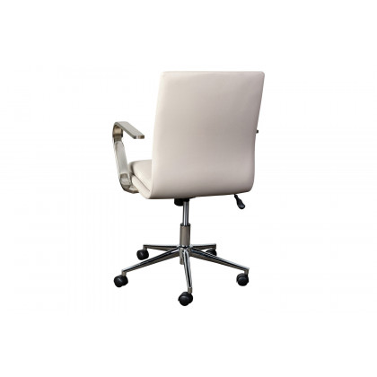 BLNK James Mid-Back Designer Executive Office Chair with Brushed Chrome Base and Arms - Taupe
