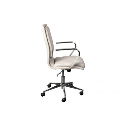 BLNK James Mid-Back Designer Executive Office Chair with Brushed Chrome Base and Arms - Taupe