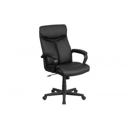 BLNK - Raya LeatherSoft High-Back Executive Swivel Office Chair with Slight Mesh Accent and Arms