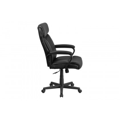 BLNK - Raya LeatherSoft High-Back Executive Swivel Office Chair with Slight Mesh Accent and Arms