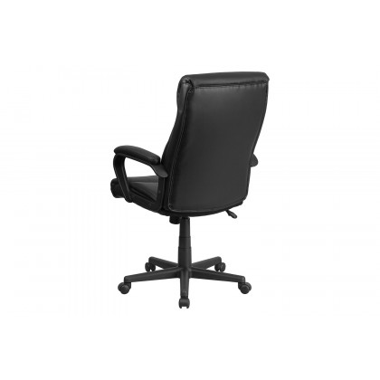 BLNK - Raya LeatherSoft High-Back Executive Swivel Office Chair with Slight Mesh Accent and Arms