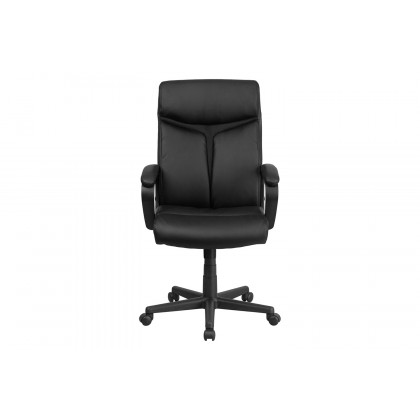 BLNK - Raya LeatherSoft High-Back Executive Swivel Office Chair with Slight Mesh Accent and Arms