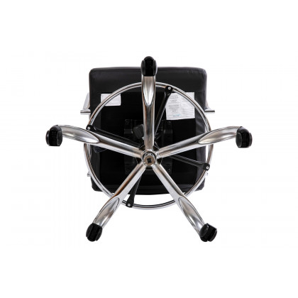 BLNK Whitney LeatherSoft Mid-Back Drafting Chair with Adjustable Foot Ring and Chrome Base - Black