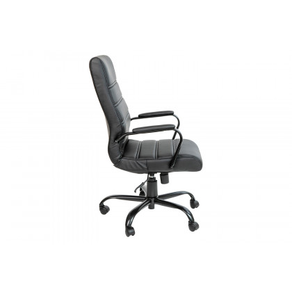 BLNK Whitney LeatherSoft High-Back Executive Swivel Office Chair with Black Frame and Arms - Black
