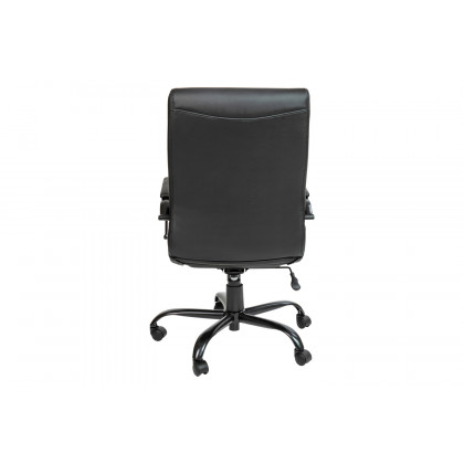 BLNK Whitney LeatherSoft High-Back Executive Swivel Office Chair with Black Frame and Arms - Black