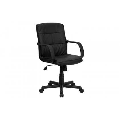 BLNK - Rider LeatherSoft Mid-Back Swivel Task Office Chair with Arms