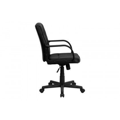 BLNK - Rider LeatherSoft Mid-Back Swivel Task Office Chair with Arms
