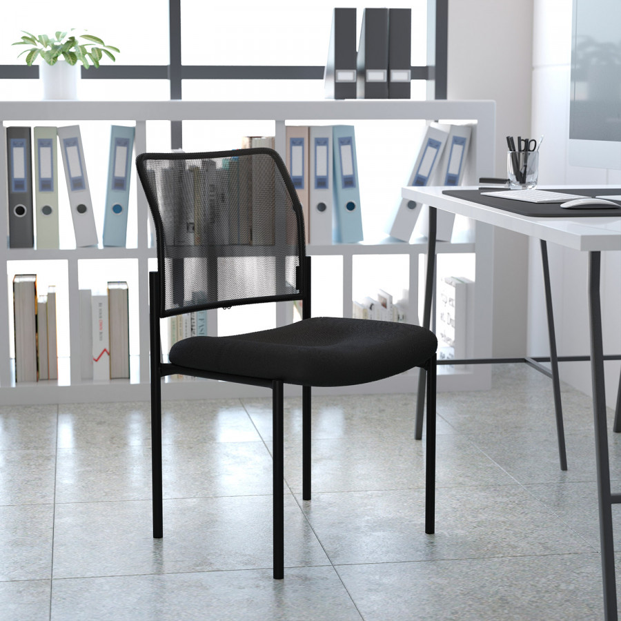 BLNK - Jana Comfort Black Mesh Stackable Steel Side Chair