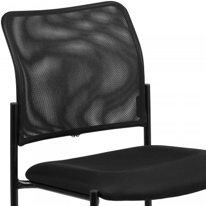 BLNK Jana Comfort Black Mesh Stackable Steel Side Chair