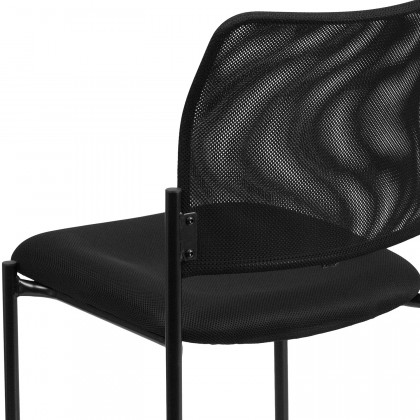 BLNK Jana Comfort Black Mesh Stackable Steel Side Chair