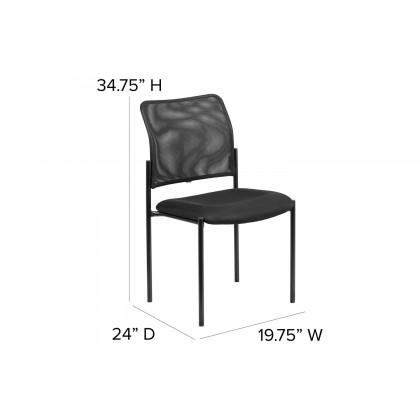 BLNK Jana Comfort Black Mesh Stackable Steel Side Chair