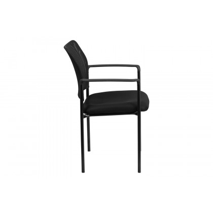 BLNK Jana Comfort Black Mesh Stackable Steel Side Chair - with Arms