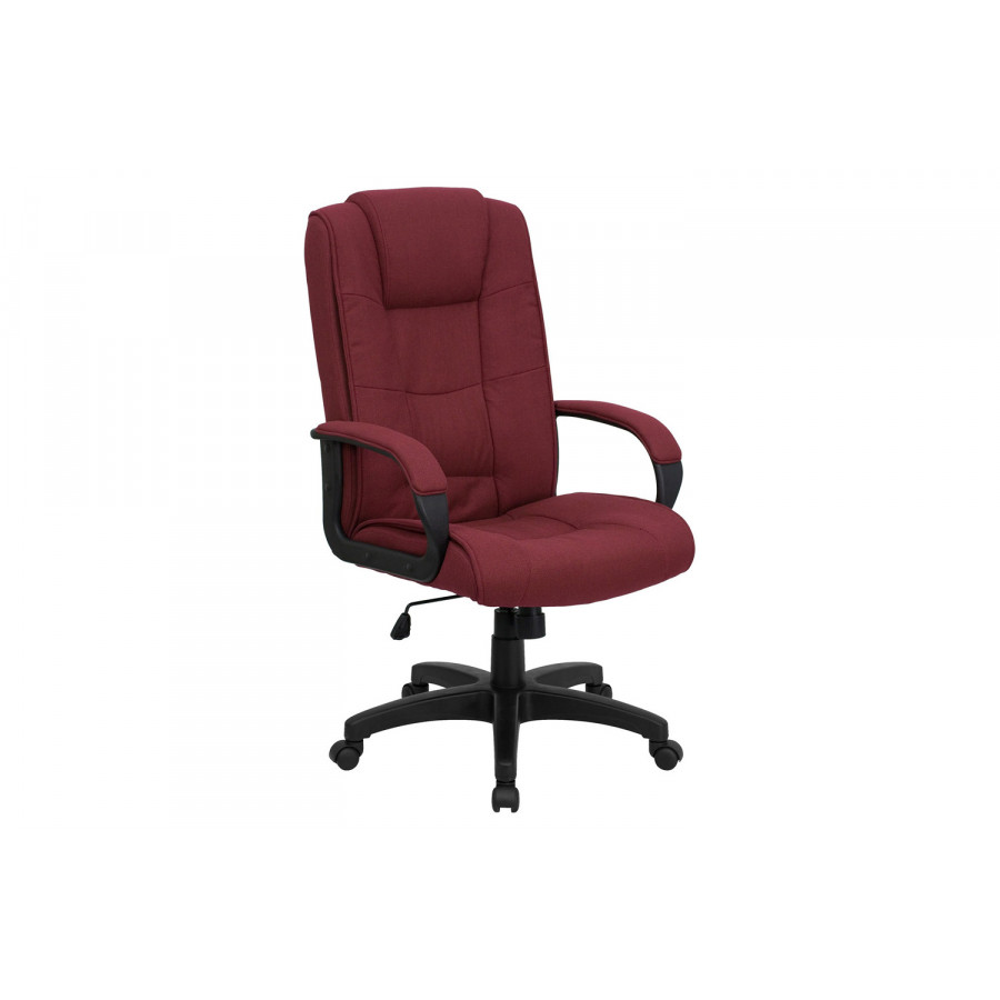 BLNK Jessica Fabric High Back Executive Swivel Office Chair with Arms - Burgundy