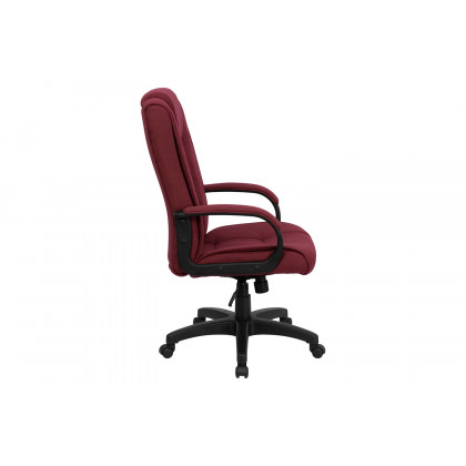 BLNK Jessica Fabric High Back Executive Swivel Office Chair with Arms - Burgundy