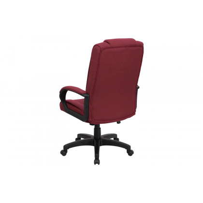 BLNK Jessica Fabric High Back Executive Swivel Office Chair with Arms - Burgundy