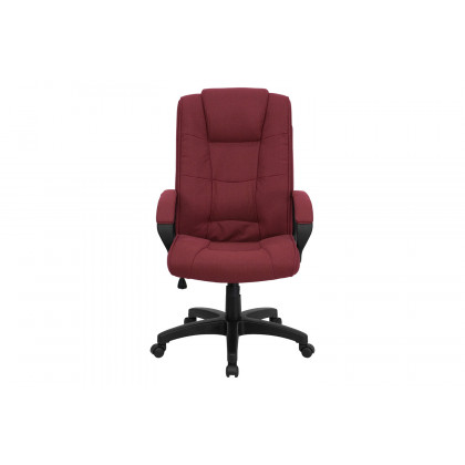 BLNK Jessica Fabric High Back Executive Swivel Office Chair with Arms - Burgundy