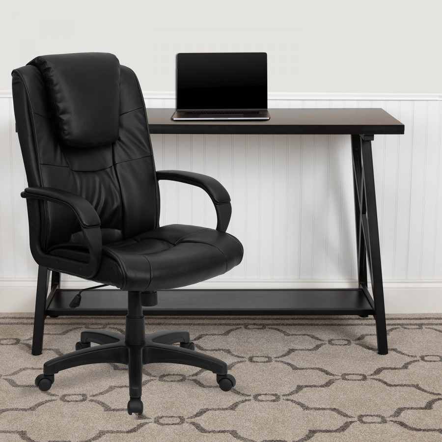 BLNK - Jessica LeatherSoft High-Back Executive Swivel Office Chair with Oversized Headrest and Arms