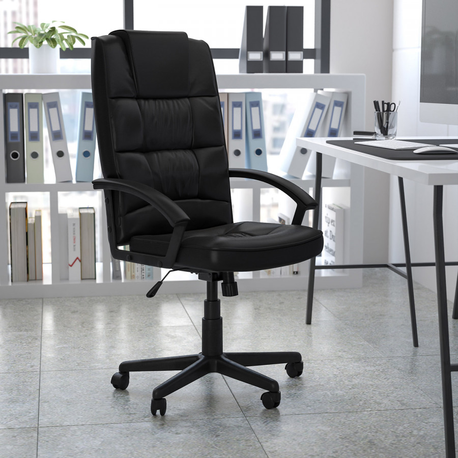 BLNK - Nora LeatherSoft High-Back Executive Swivel Office Chair with Arms