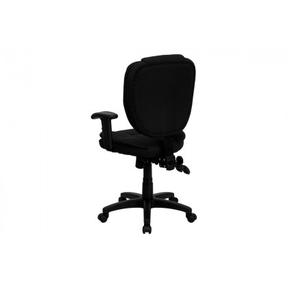 BLNK Caroline Fabric Multifunction Swivel Ergonomic Task Office Chair with Pillow Top Cushioning - Black, with Arms
