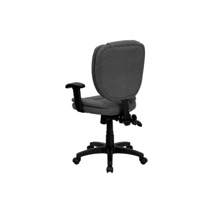 BLNK Caroline Fabric Multifunction Swivel Ergonomic Task Office Chair with Pillow Top Cushioning - Gray, with Arms