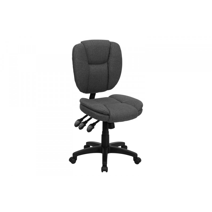 BLNK Caroline Fabric Multifunction Swivel Ergonomic Task Office Chair with Pillow Top Cushioning - Gray