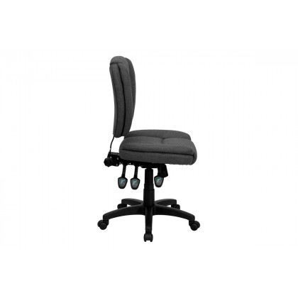 BLNK Caroline Fabric Multifunction Swivel Ergonomic Task Office Chair with Pillow Top Cushioning - Gray