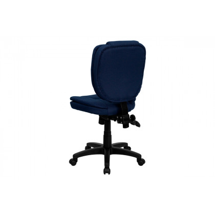BLNK Caroline Fabric Multifunction Swivel Ergonomic Task Office Chair with Pillow Top Cushioning - Navy Blue