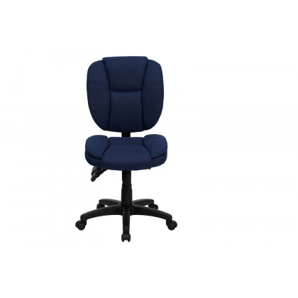 BLNK Caroline Fabric Multifunction Swivel Ergonomic Task Office Chair with Pillow Top Cushioning - Navy Blue