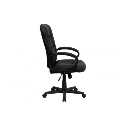 BLNK - Chelsea LeatherSoft Mid-Back Executive Swivel Office Chair with Three Line Horizontal Stitch Back and Arms