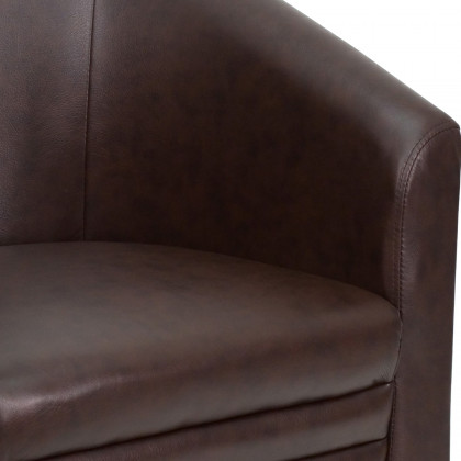 BLNK - Lauren LeatherSoft Barrel-Shaped Guest Chair with Front Panel