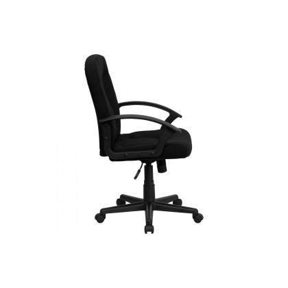 BLNK Garver Fabric Mid-Back Executive Swivel Office Chair with Nylon Arms - Black