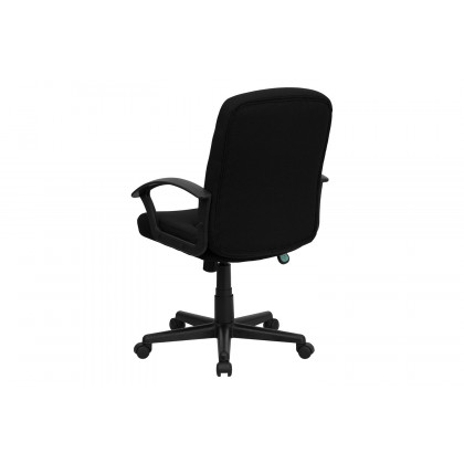BLNK Garver Fabric Mid-Back Executive Swivel Office Chair with Nylon Arms - Black