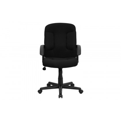 BLNK Garver Fabric Mid-Back Executive Swivel Office Chair with Nylon Arms - Black