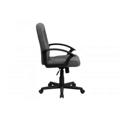 BLNK Garver Fabric Mid-Back Executive Swivel Office Chair with Nylon Arms - Gray