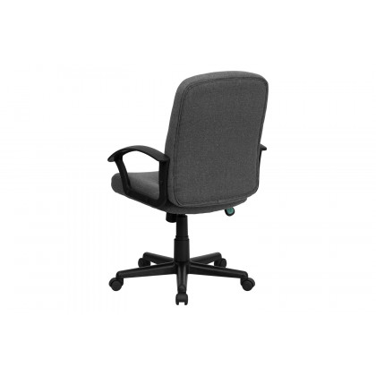 BLNK Garver Fabric Mid-Back Executive Swivel Office Chair with Nylon Arms - Gray