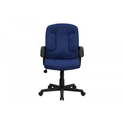BLNK Garver Fabric Mid-Back Executive Swivel Office Chair with Nylon Arms - Navy