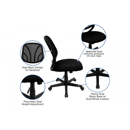 BLNK Y-GO Office Chair Mid-Back Mesh Swivel Task Office Chair