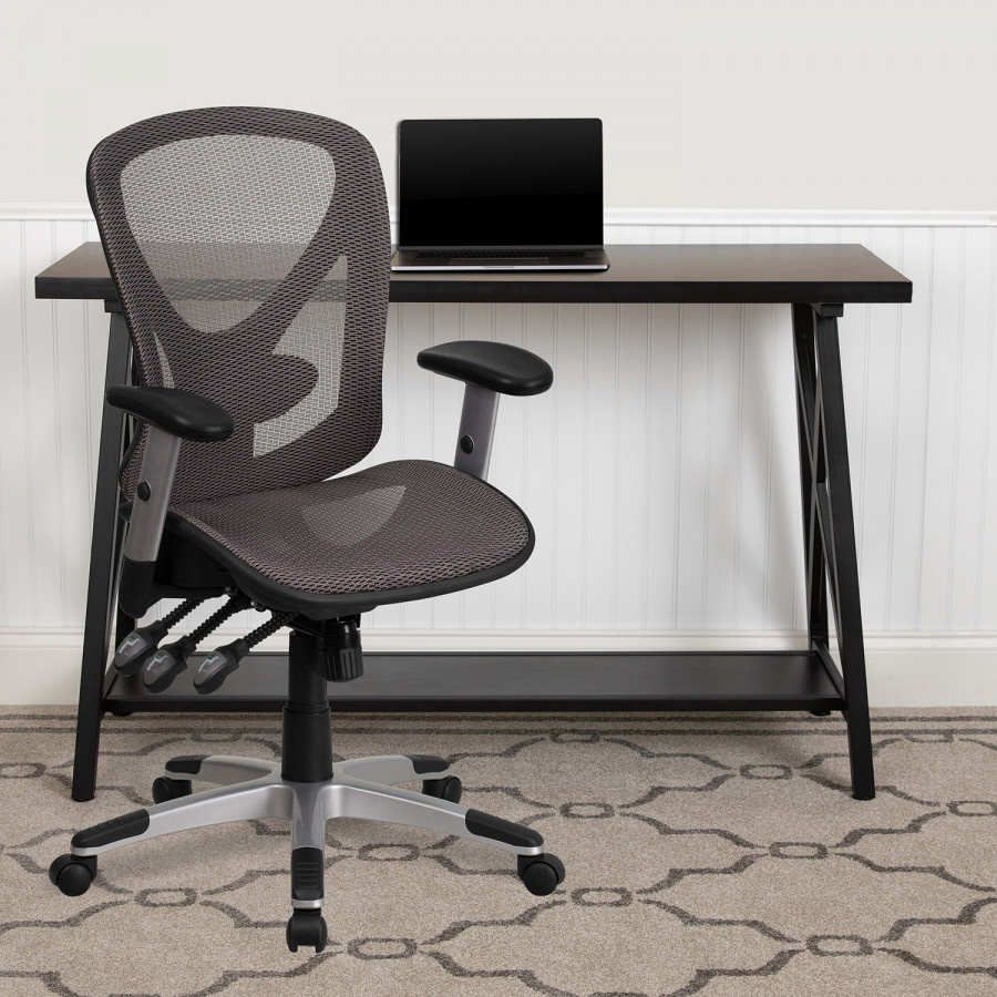 BLNK - Sam Mid-Back Mesh Multifunction Executive Swivel Ergonomic Office Chair with Adjustable Arms