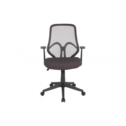 BLNK Salerno Series High-Back Black Mesh Office Chair - Dark Gray, with Arms