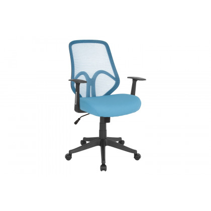 BLNK Salerno Series High-Back Black Mesh Office Chair - Light Blue, with Arms