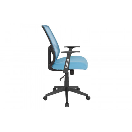 BLNK Salerno Series High-Back Black Mesh Office Chair - Light Blue, with Arms