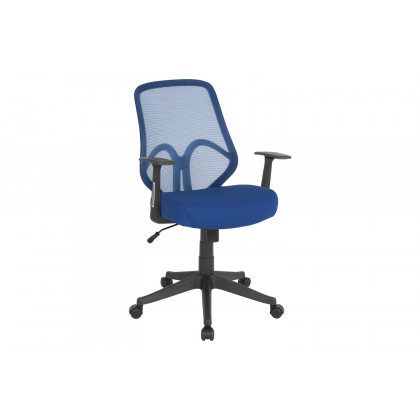 BLNK Salerno Series High-Back Black Mesh Office Chair - Navy, with Arms