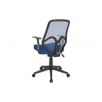 BLNK Salerno Series High-Back Black Mesh Office Chair - Navy, with Arms