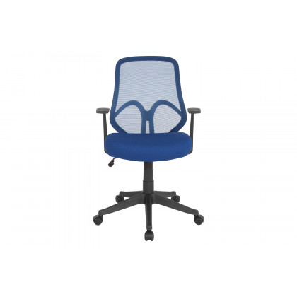 BLNK Salerno Series High-Back Black Mesh Office Chair - Navy, with Arms