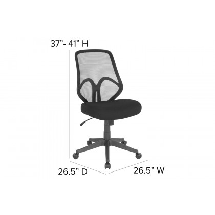 BLNK Salerno Series High-Back Black Mesh Office Chair - Black