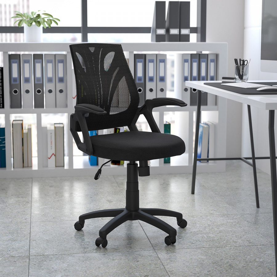 BLNK - Sam Mid-Back Mesh Swivel Task Office Chair with Open Arms